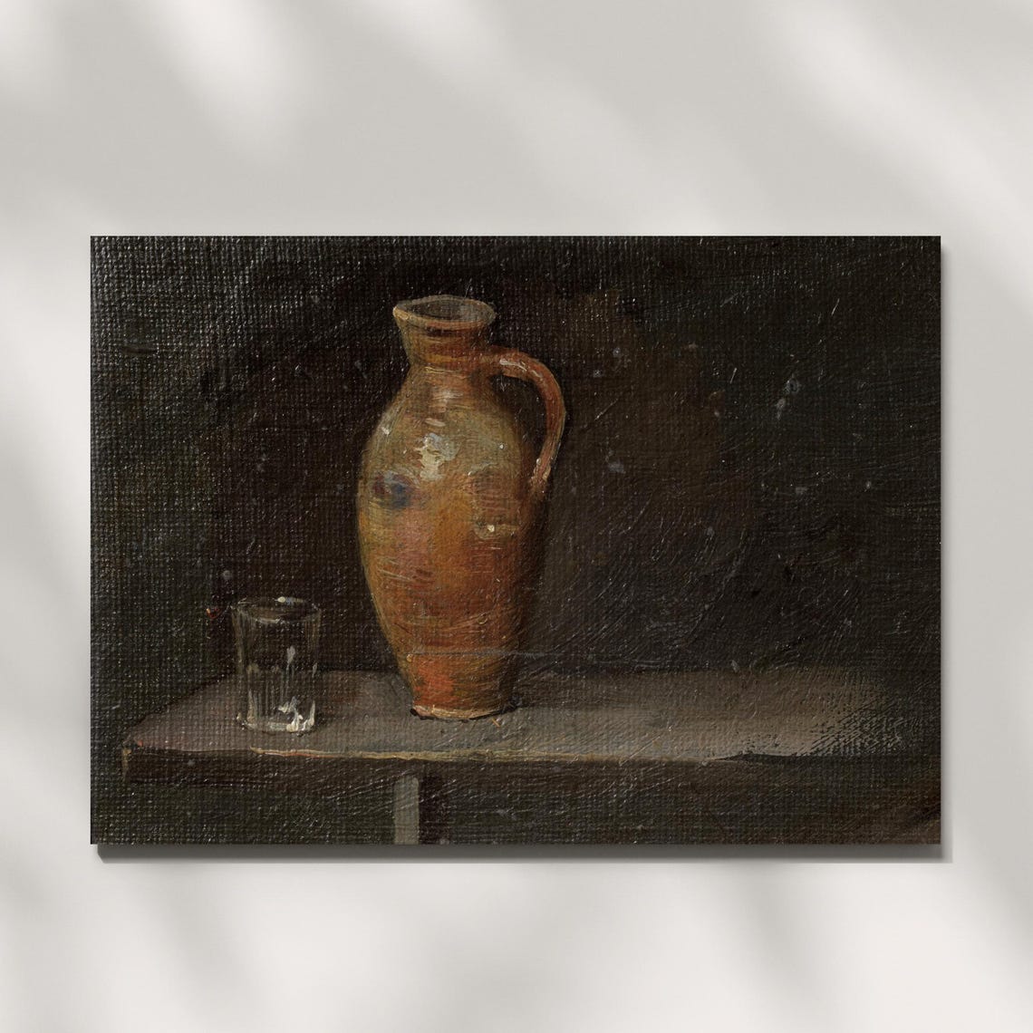 Old Master Jug And Glass Still Life Dark Kitchen Oil Painting Poster - Image 4