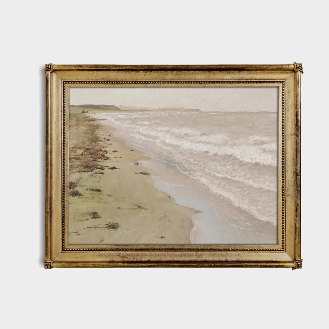 Muted Seascape with Breaking Waves on a Quiet Pale Shoreline Poster - Image 4