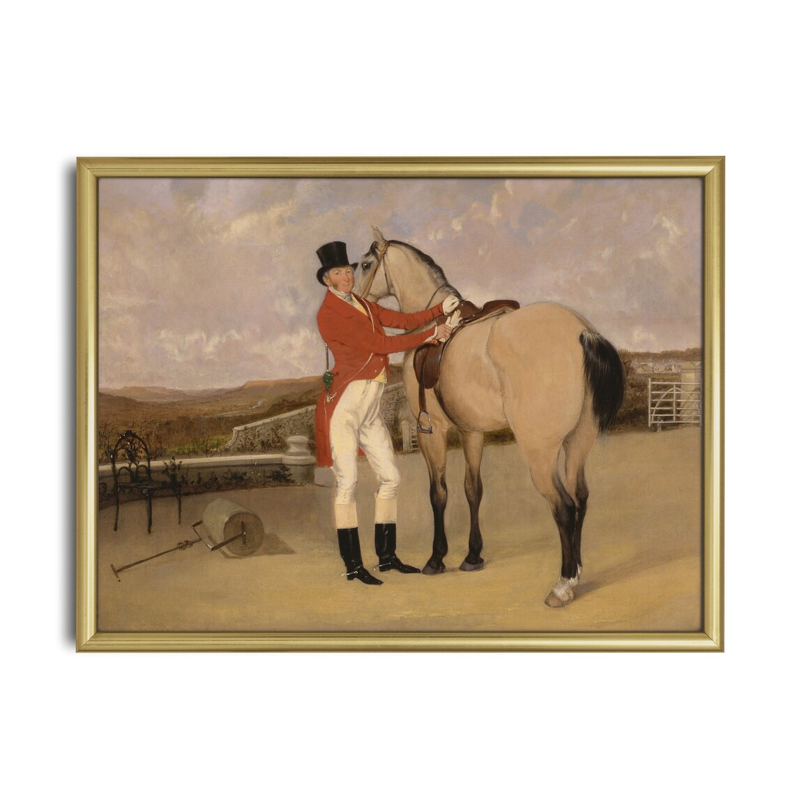 Vintage Equestrian Horse Painting, Rustic Farmhouse Art Print - Image 2