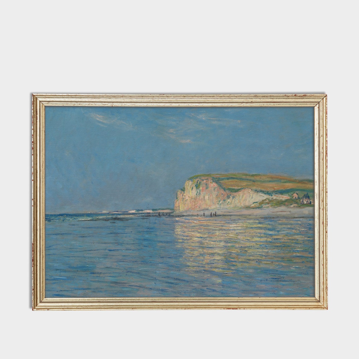 White Chalk Cliffs Above a Blue Beach Impressionist Seascape Poster - Image 4