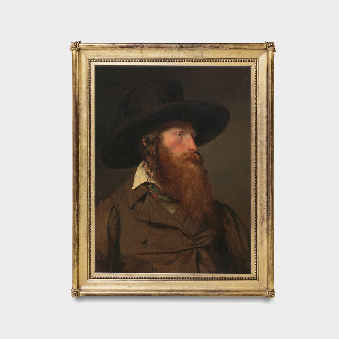 Vintage Bearded Man in Wide-Brimmed Hat Classic Portrait Poster - Image 3