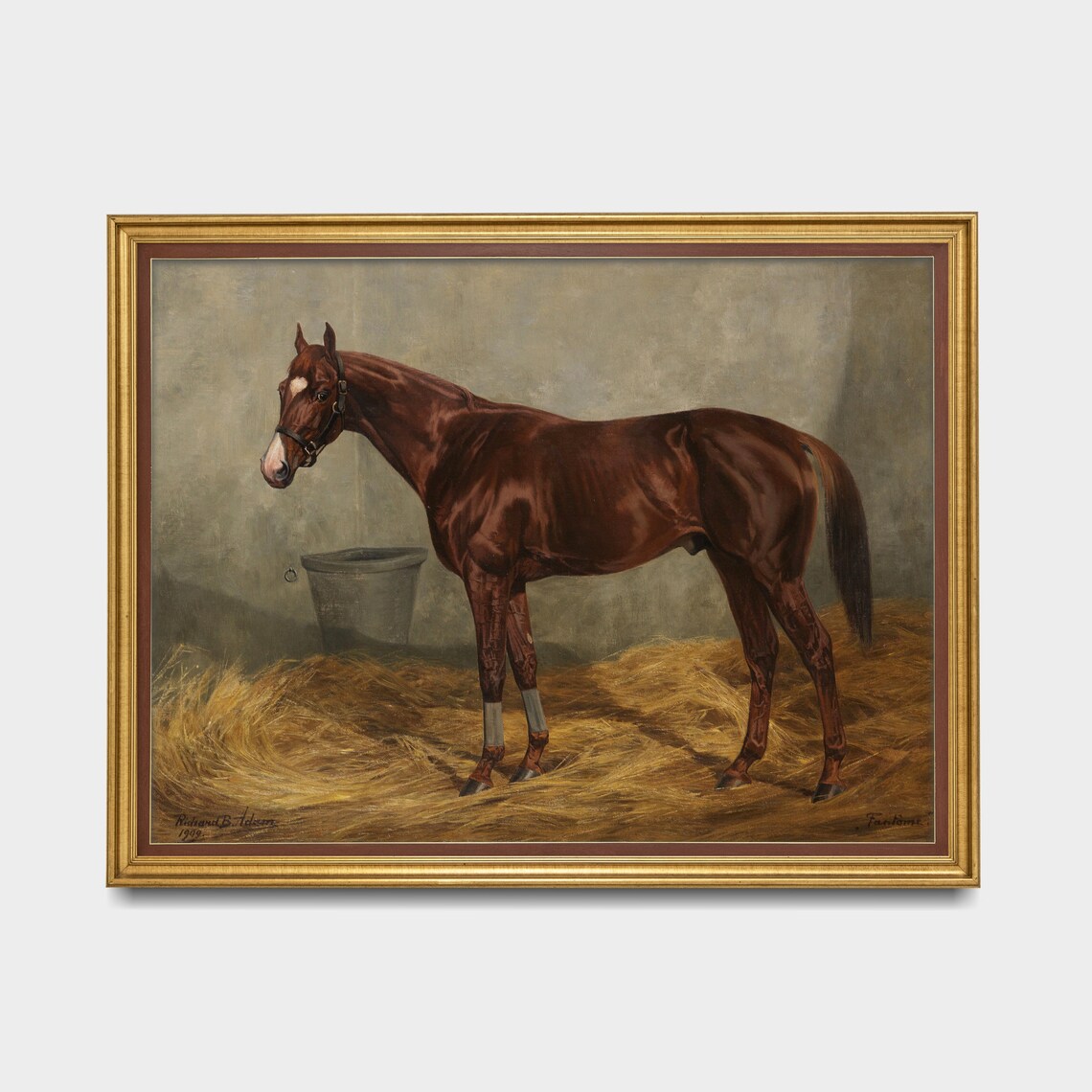 Horse Painting Antique Equestrian Poster - Image 3