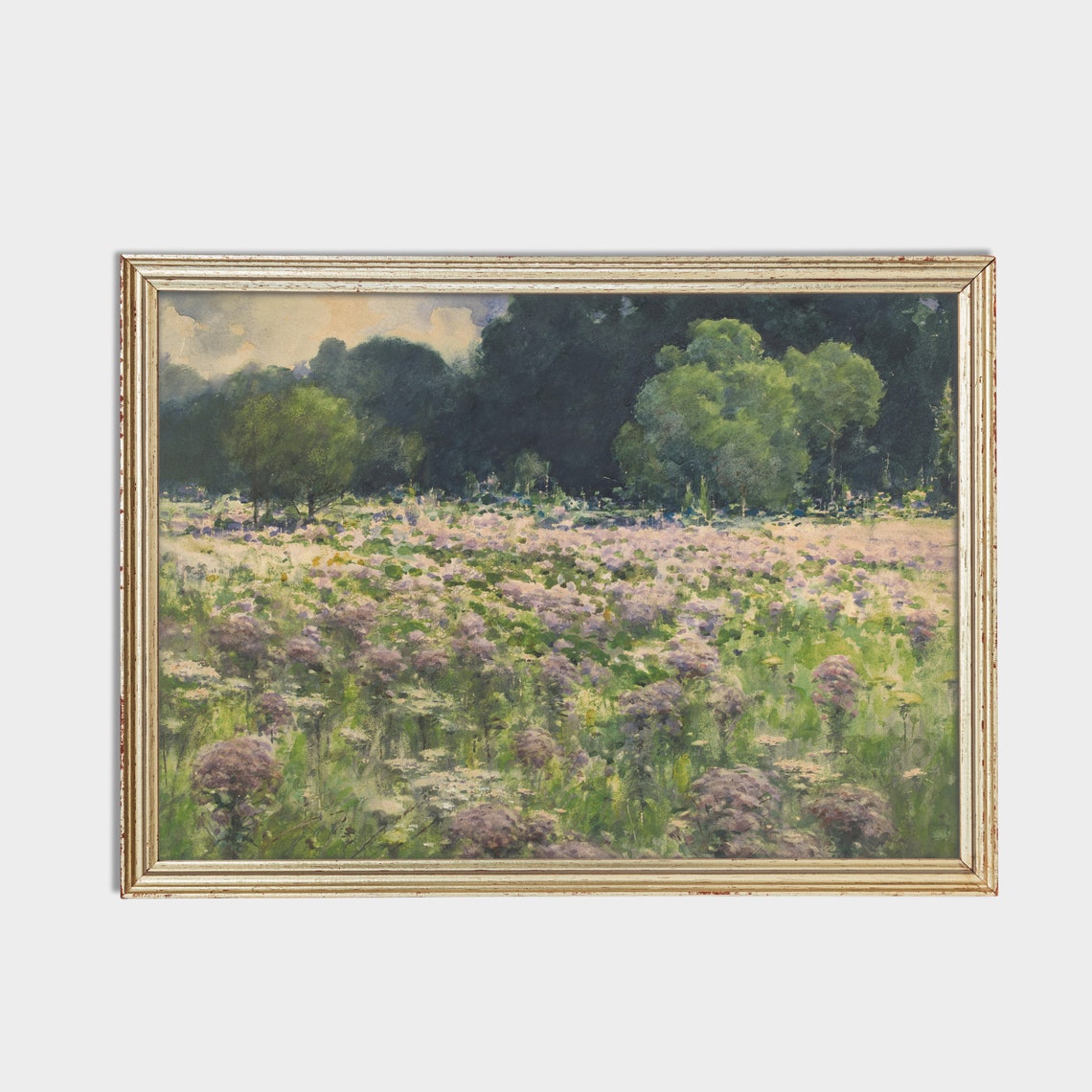 Sunlit Wildflower Meadow with Tall Blossoms Landscape Poster - Image 2