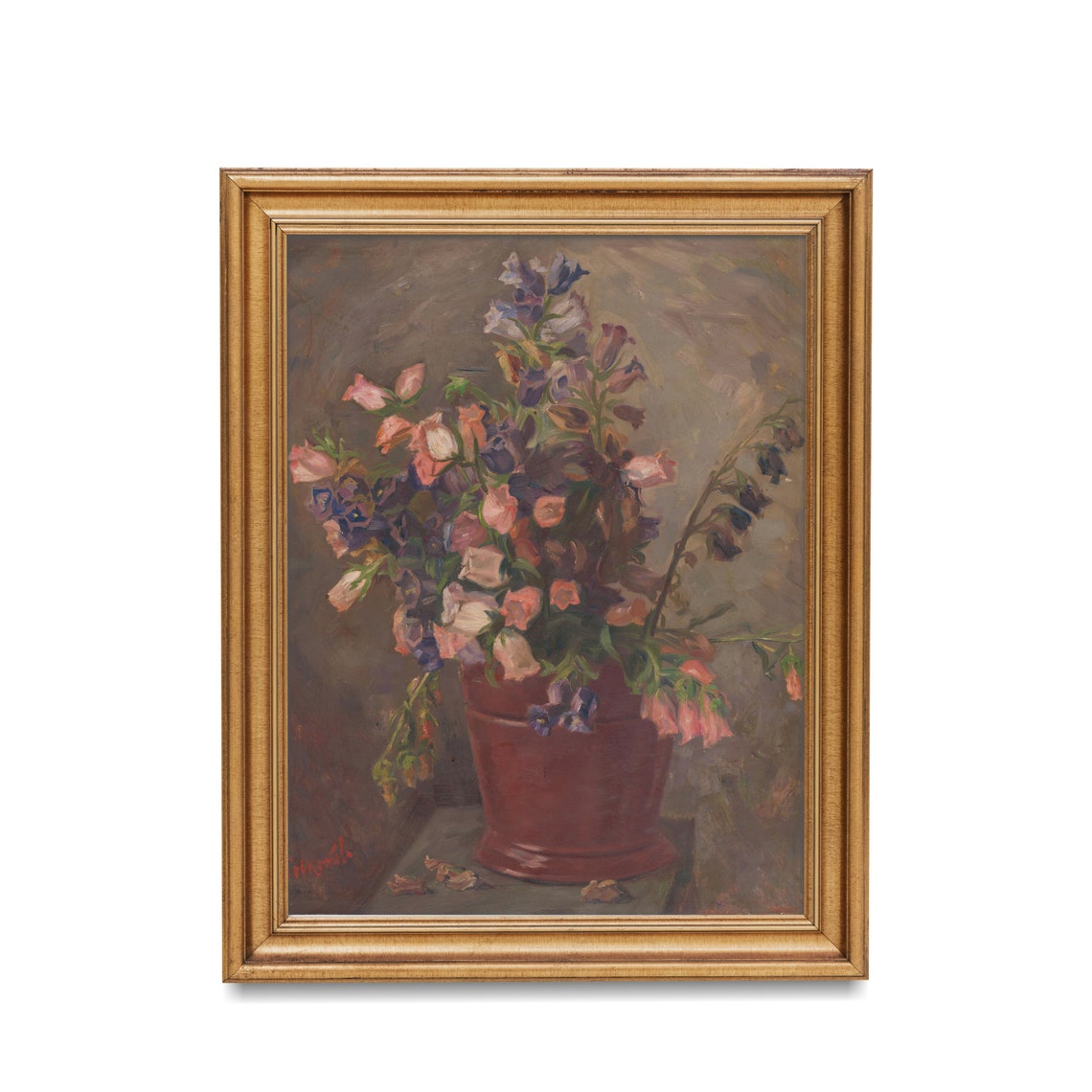 Mailed Print Vintage Still Life With Flowers Antique Floral Painting Printed And Shipped Farmhouse Decor Bouquet Of Flowers - Image 4