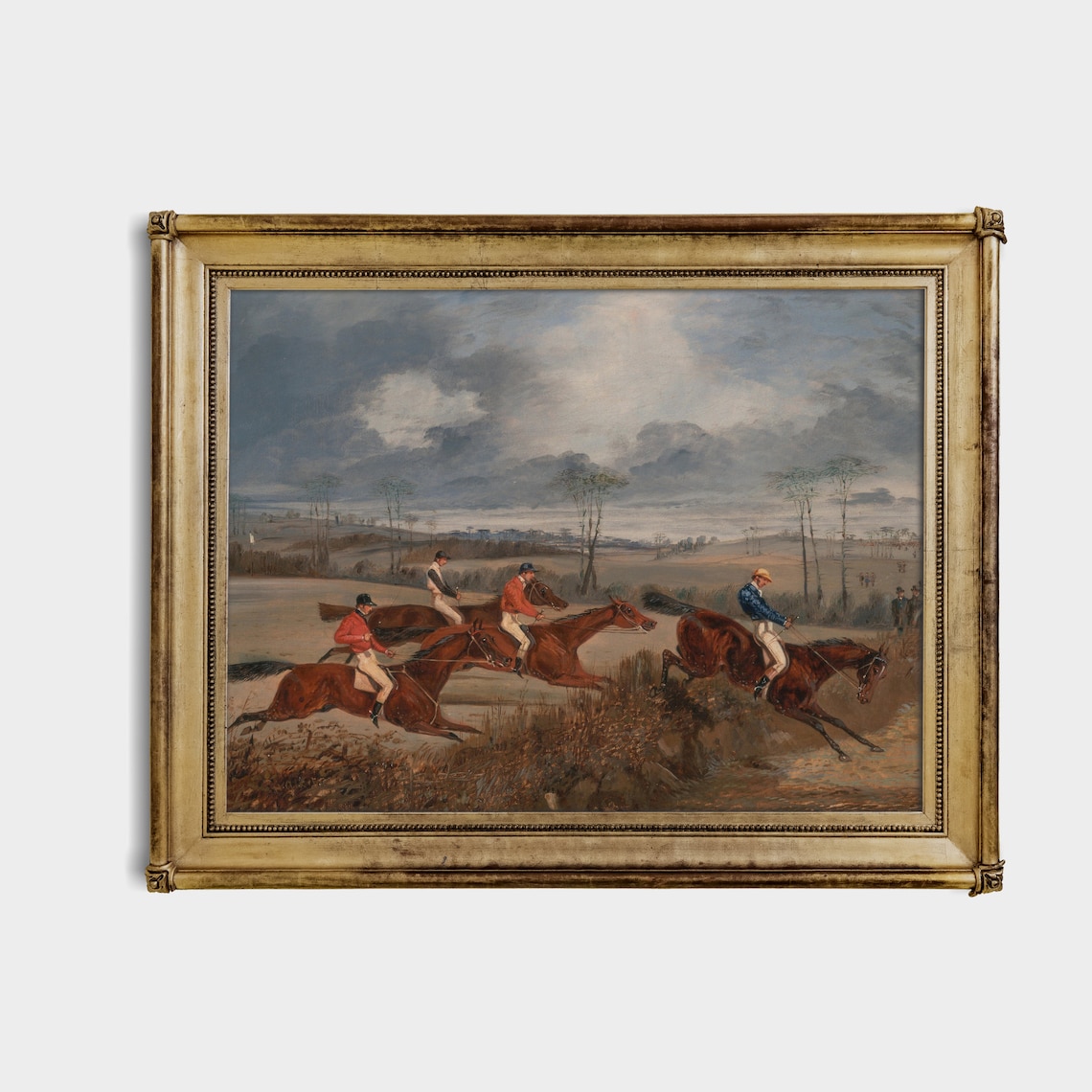 Horse Race Steeplechase Vintage Equestrian Oil Painting Poster - Image 4