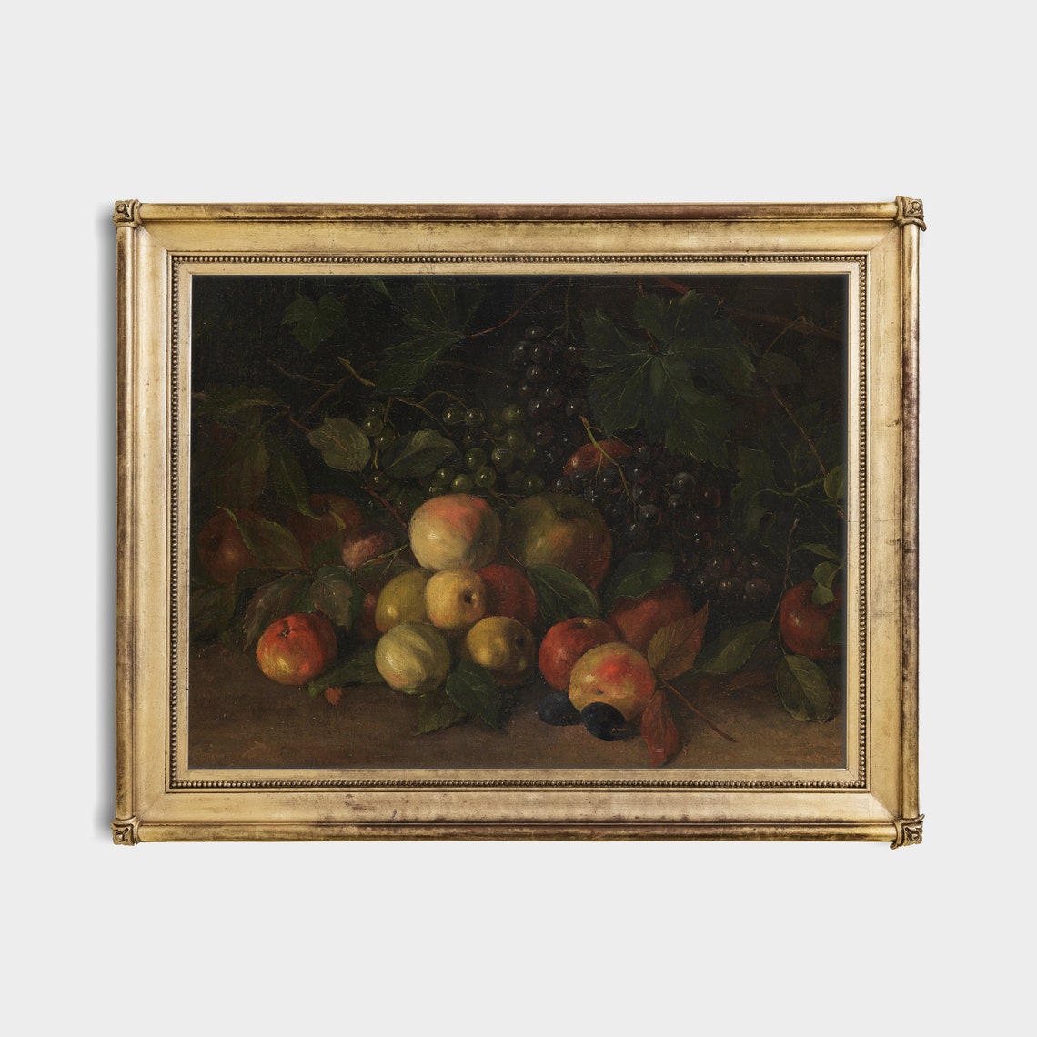 Still Life Apples Grapes Plums Vintage Fruit Painting Poster - Image 4