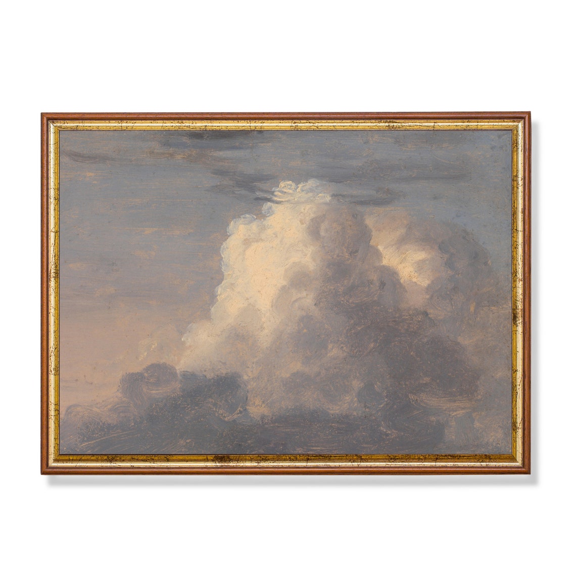 Towering White Cumulus Cloud Study Vintage Sky Painting Poster