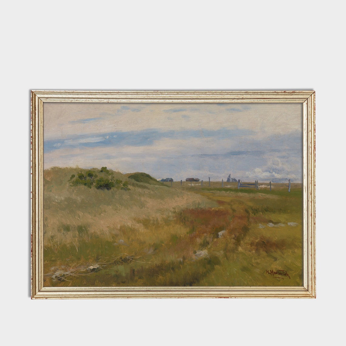 Open Moorland With Fence Posts and Distant Farm Buildings Poster - Image 2
