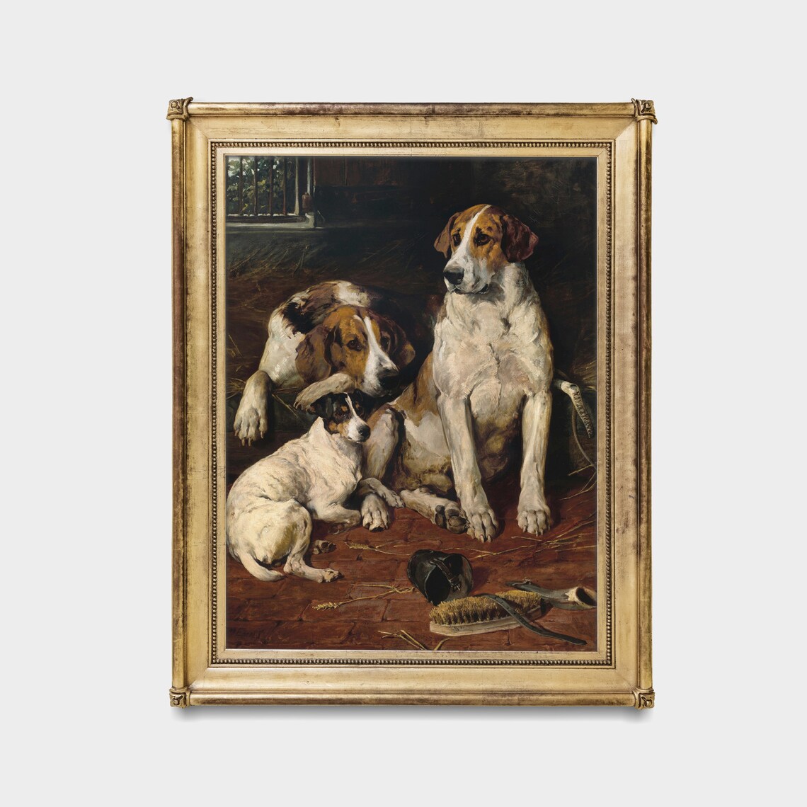 Vintage Dog Painting, Antique Hounds and Terrier Art Print - Image 4