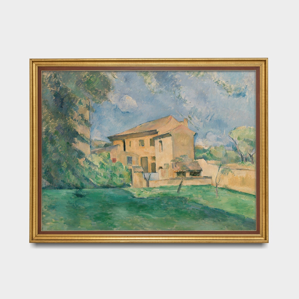 Sunlit Farmhouse with Garden Post-Impressionist Vintage Poster - Image 4
