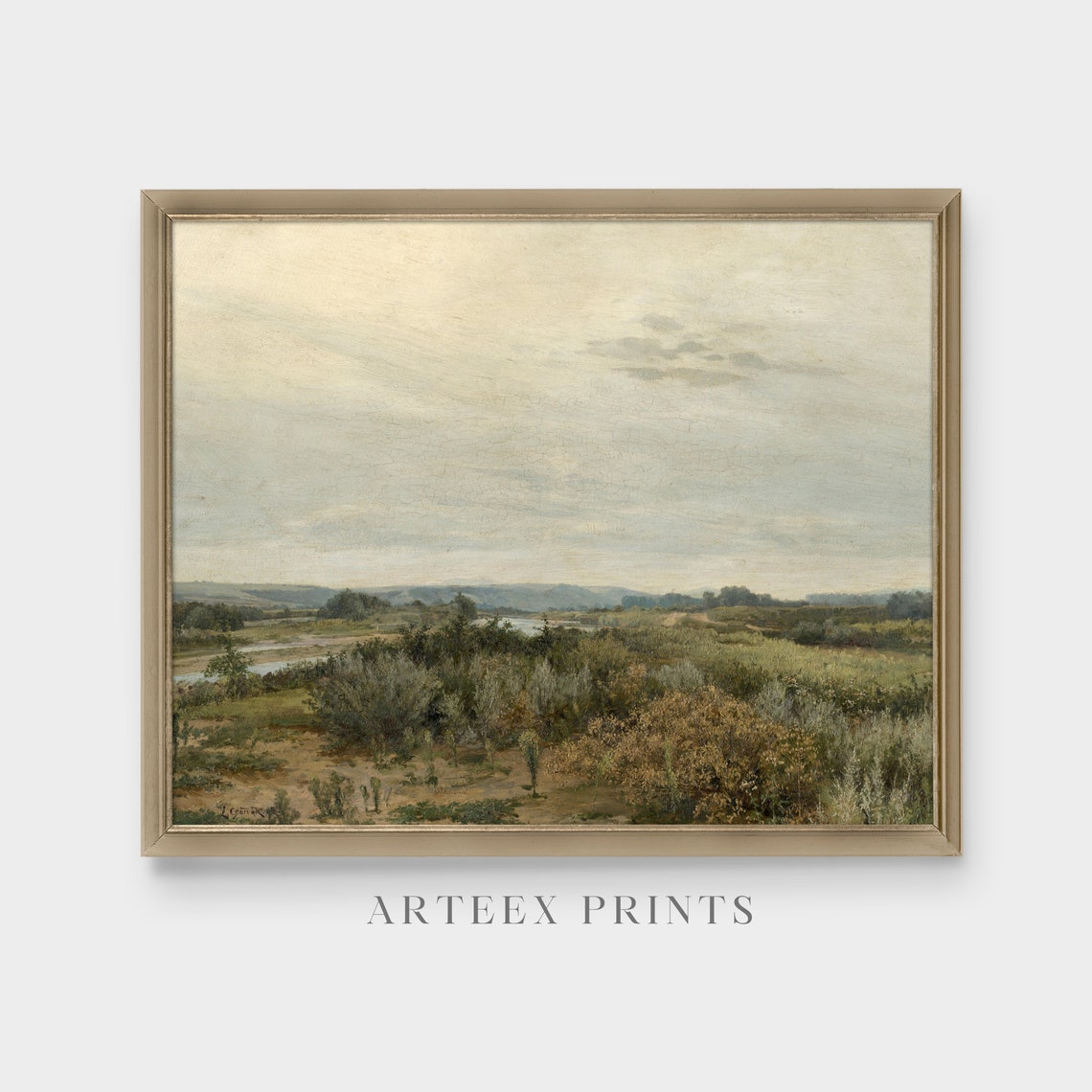 Vintage Landscape Painting Country Landscape Antique Oil Painting Wall Art Farmhouse Decor Fine Art - Image 5