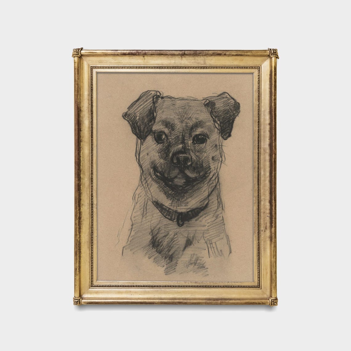 Expressive Dog Portrait Charcoal Sketch Minimalist Pet Drawing Poster - Image 5