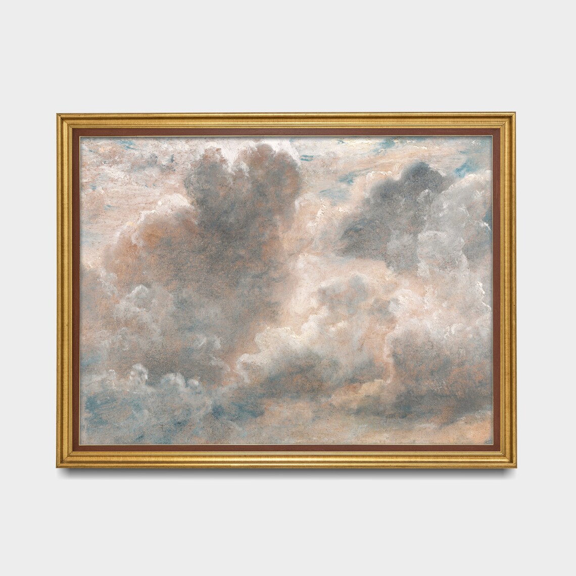 Cloud Study Atmospheric Sky Art Print, Vintage Landscape - Image 3