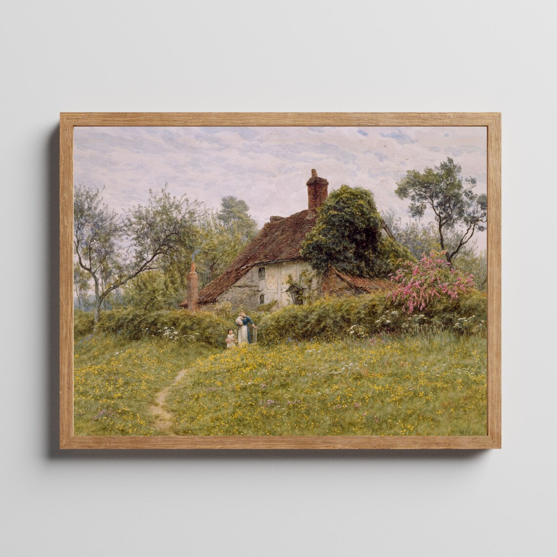Vintage Landscape Oil Painting, Farmhouse Decor Print - Image 3