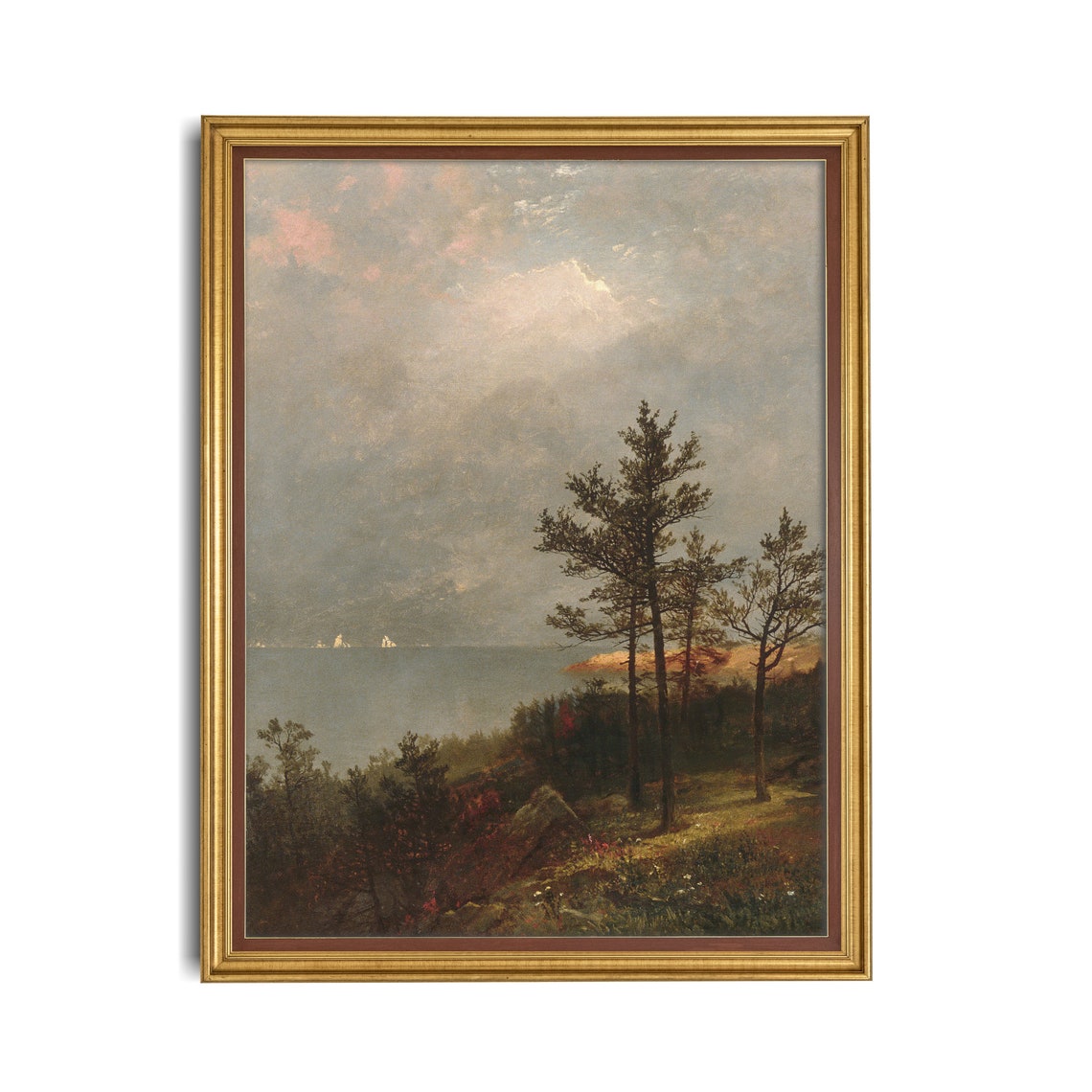 Coastal Pine Trees Overlooking The Sea At Dawn Painting Poster - Image 4