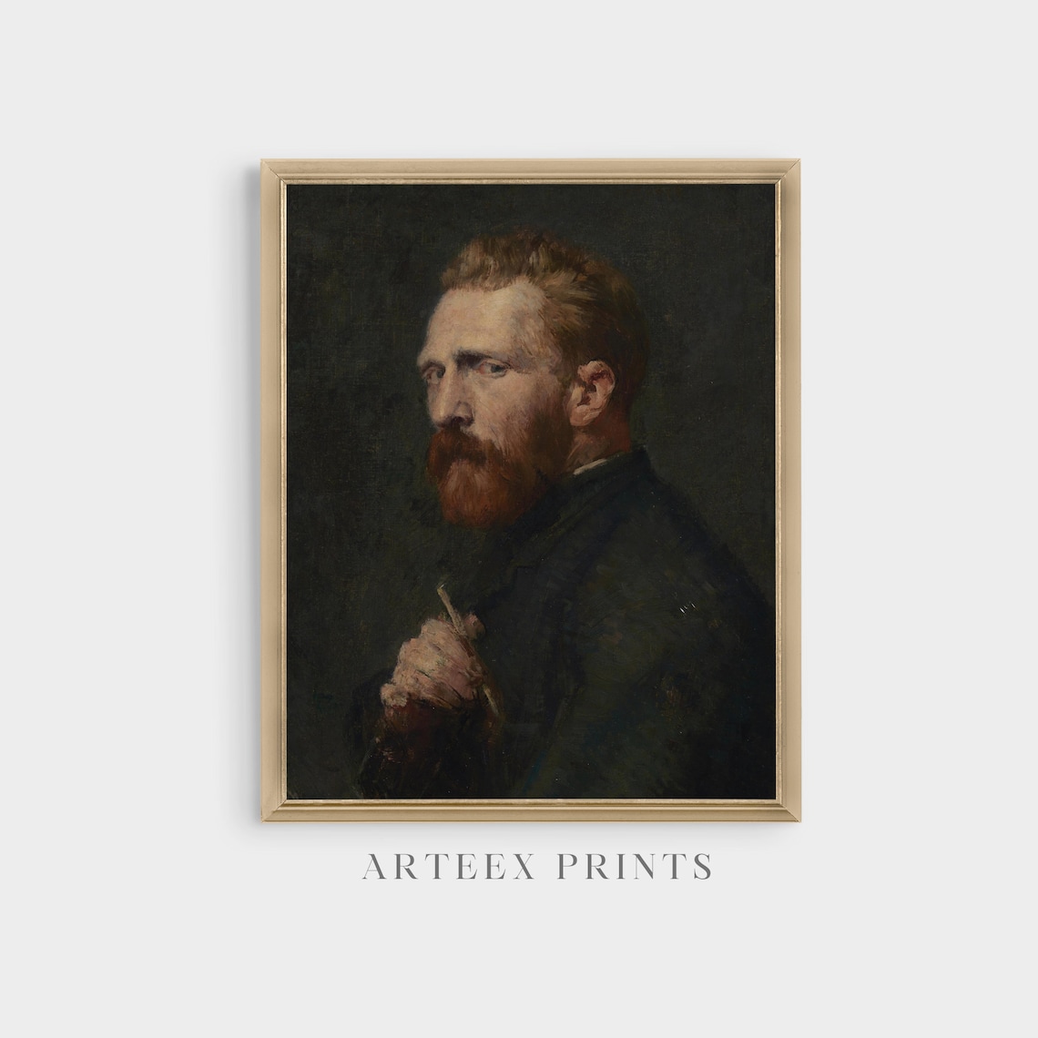 Red-Bearded Gentleman in Dark Oil Portrait Vintage Classic Art Poster - Image 5