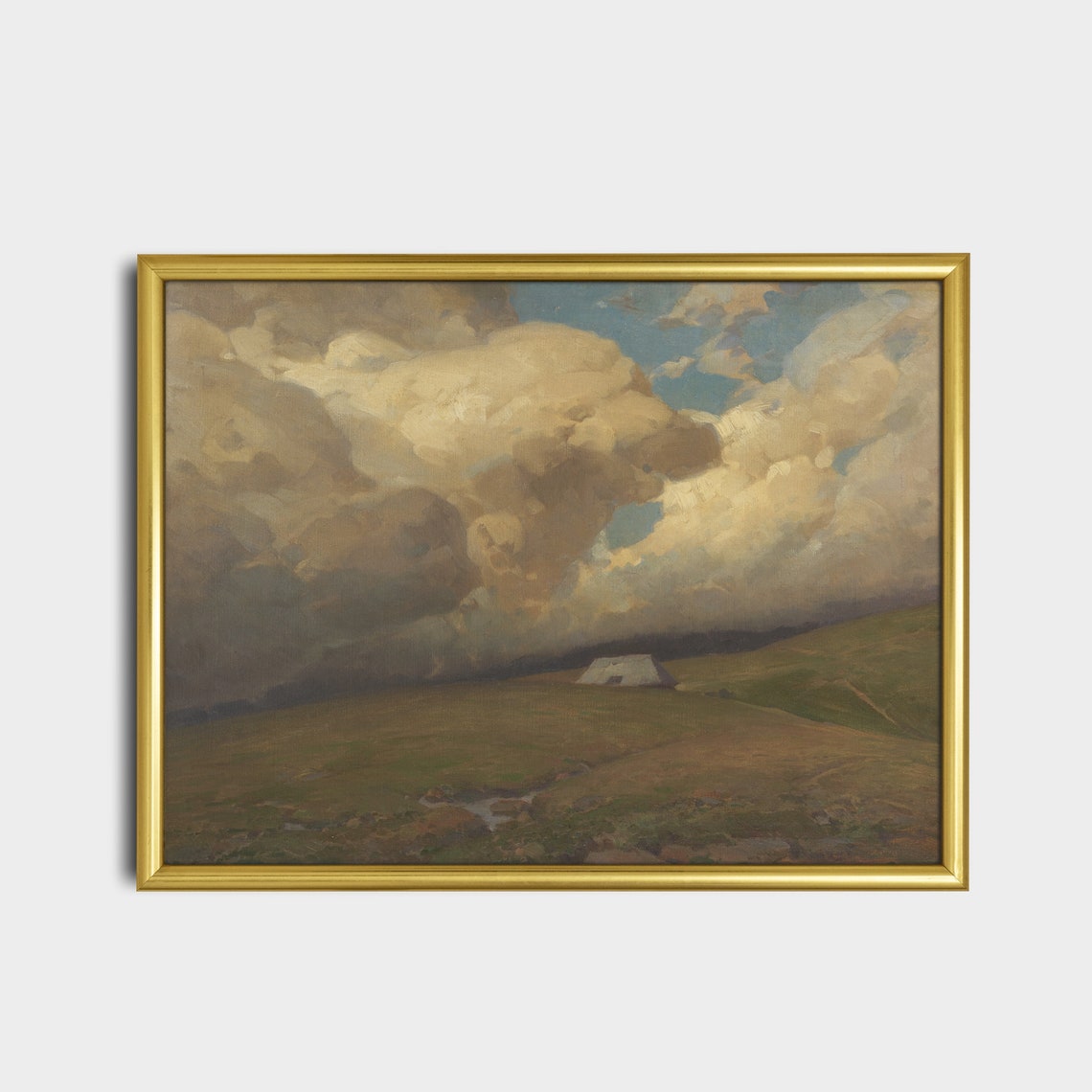 Dramatic Billowing Clouds Rolling Over a Green Hillside Poster - Image 2