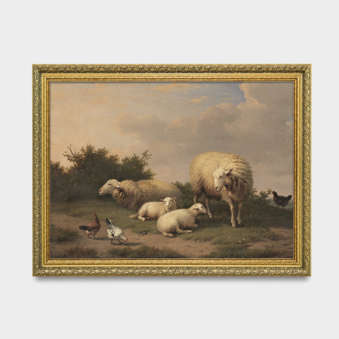 Vintage Sheep and Lamb Farmhouse Wall Art Print - Image 3