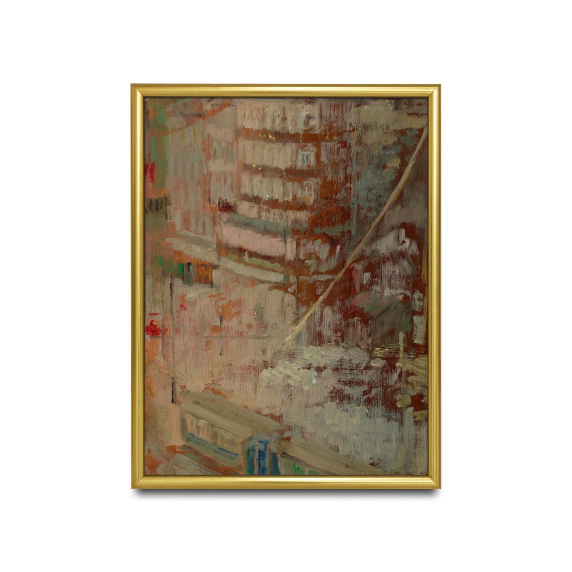 Abstract Cityscape Buildings Modern Impressionist Art Poster - Image 2