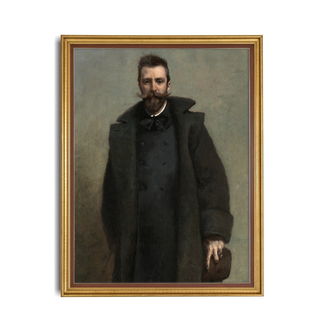 Moody Victorian Gentleman Portrait in a Dark Overcoat Wall Art - Image 3
