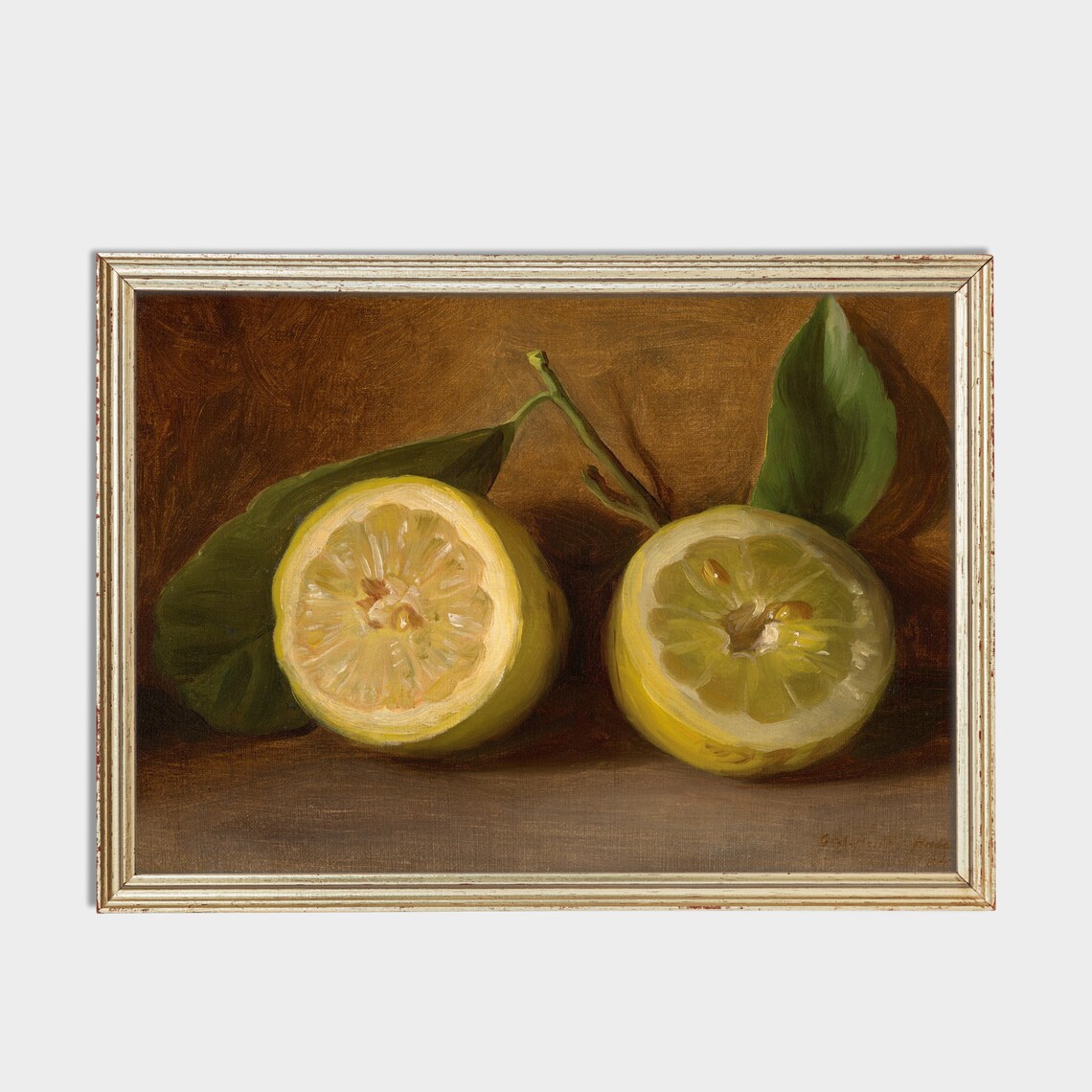 Vintage Still Life With Lemons, Rustic Kitchen Art Print - Image 3