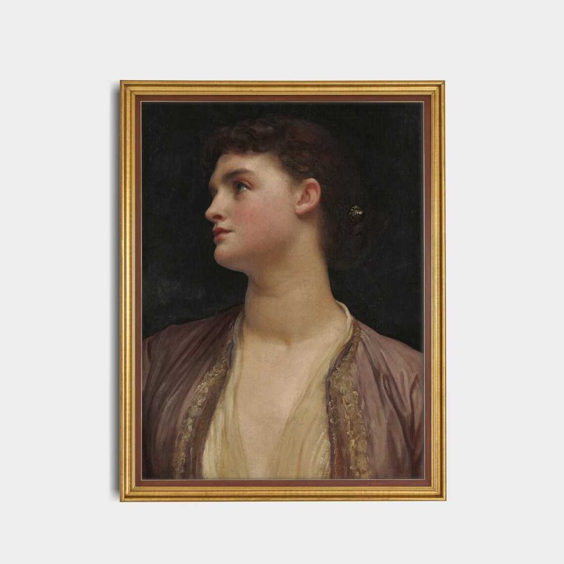 Classical Profile Portrait of a Woman in a Mauve Dress Poster - Image 5