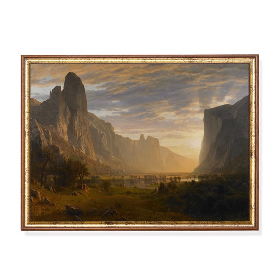 Printed And Shipped Vintage Mountain Landscape Painting Antique Nature Print Rustic Mountain Print Farmhouse Decor Physical Prints