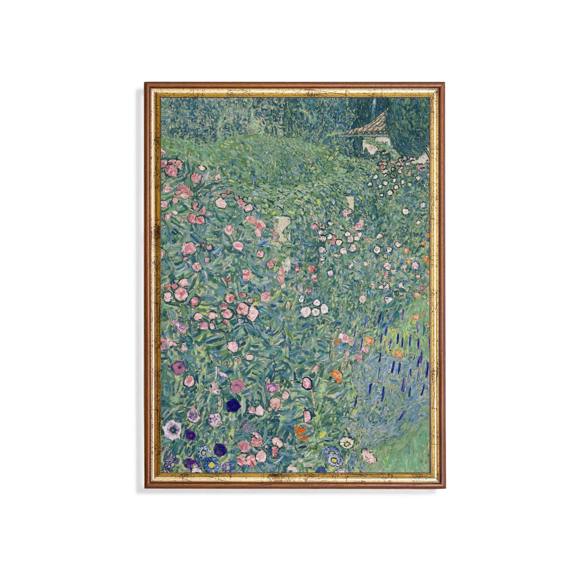Gustav Klimt Italian Garden Pointillist Flower Landscape Art Poster