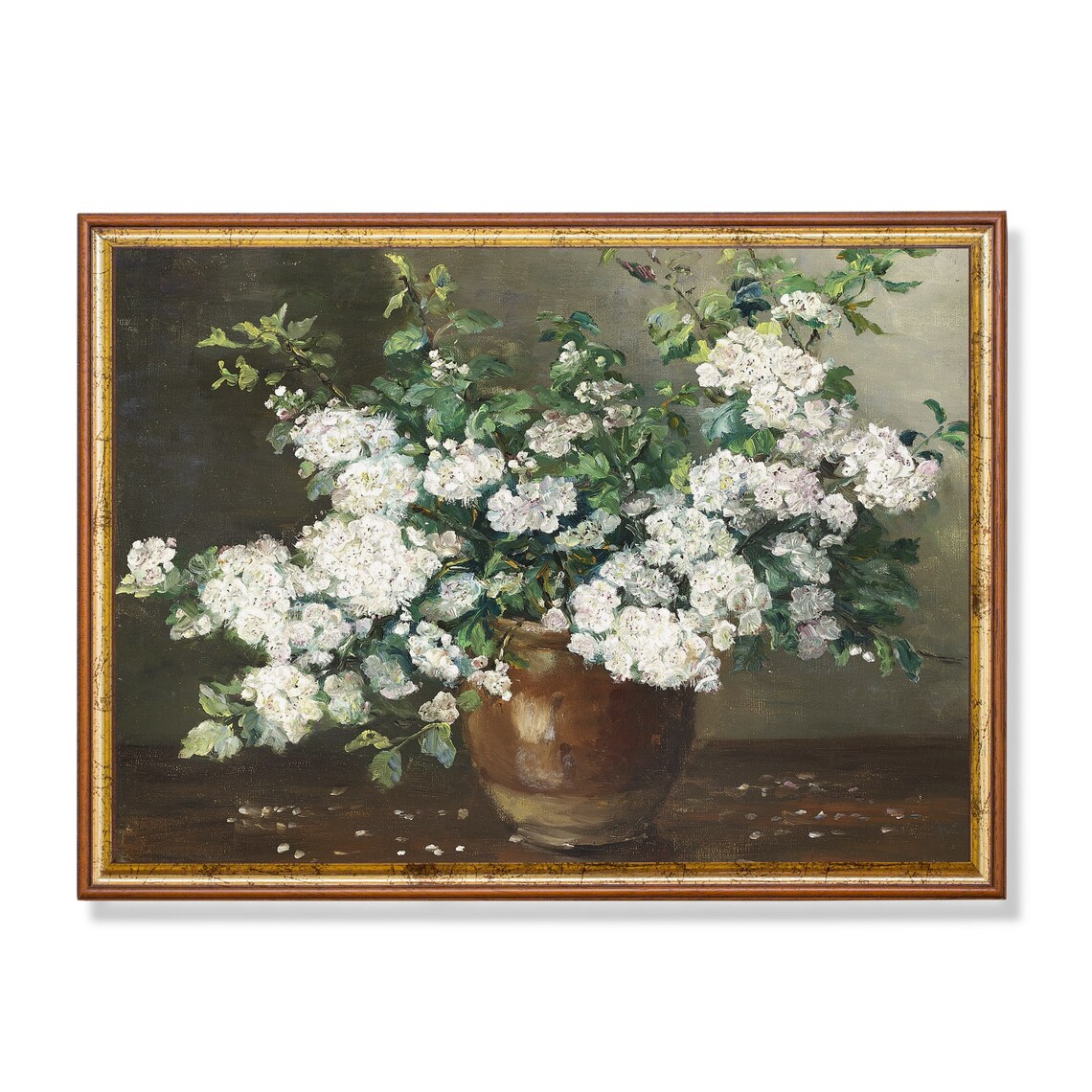 Vintage Still Life With Flowers, Rustic Floral Print