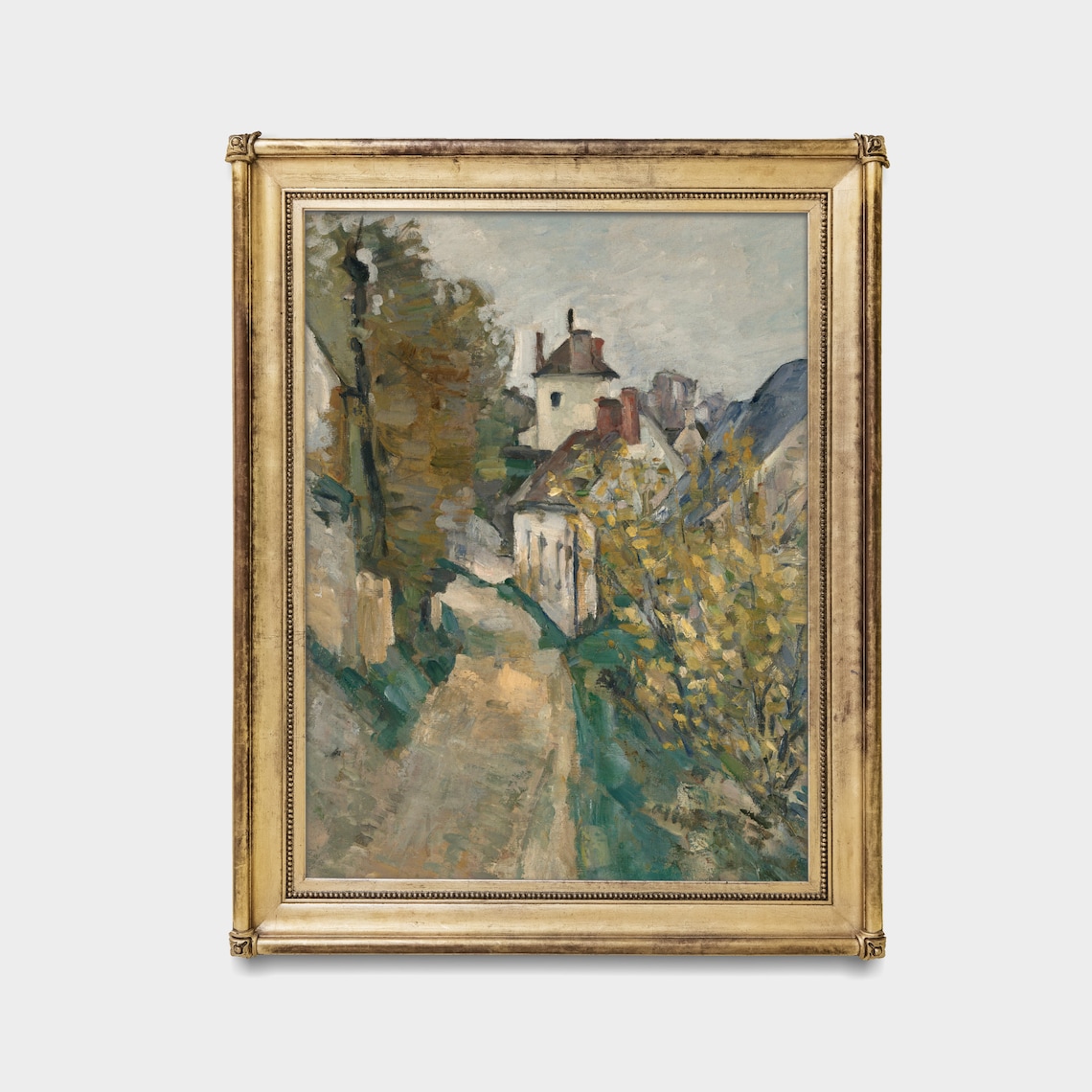 Quiet Village Street Vintage Impressionist Houses Oil Painting Poster - Image 2