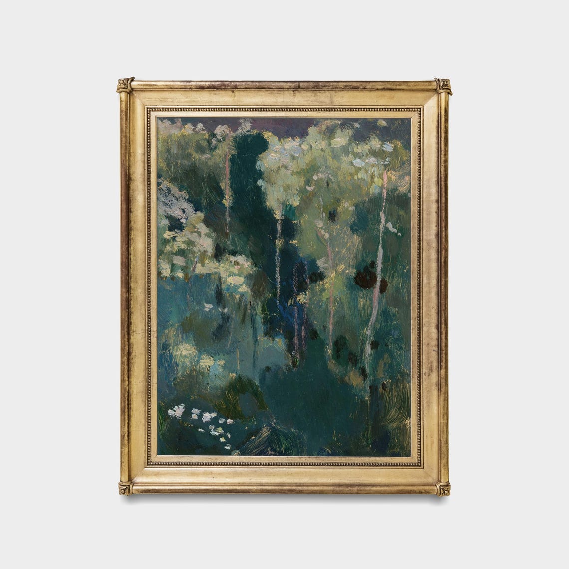 Lush Impressionist Green Forest Canopy Textured Landscape Poster - Image 5