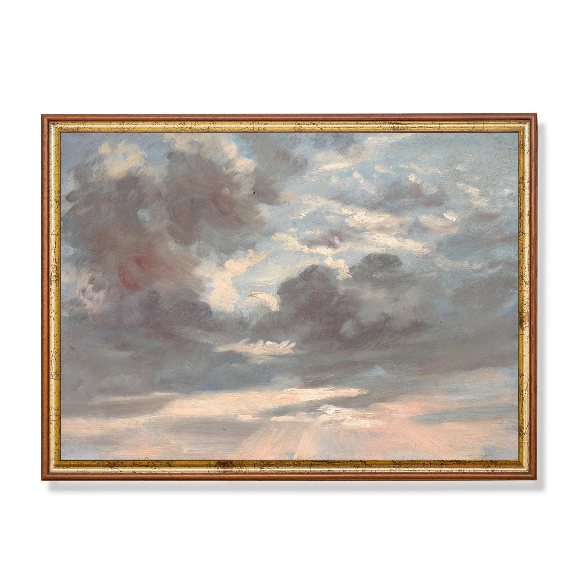 Dramatic Billowing Clouds with Sunlight Cloud Study Wall Art