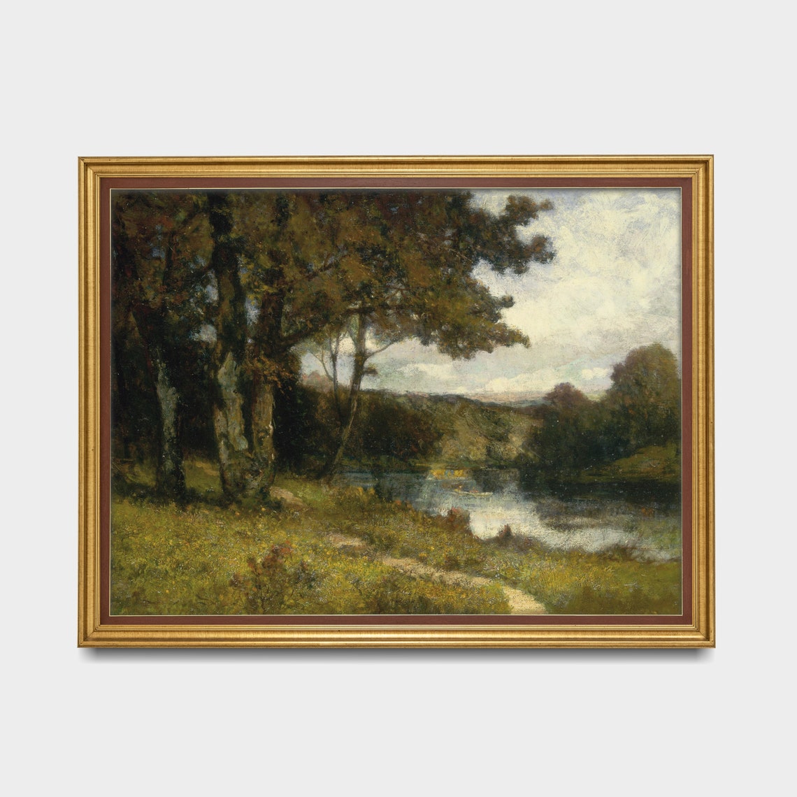 Still Woodland Pond Beneath Towering Trees Barbizon Style Art Poster - Image 4