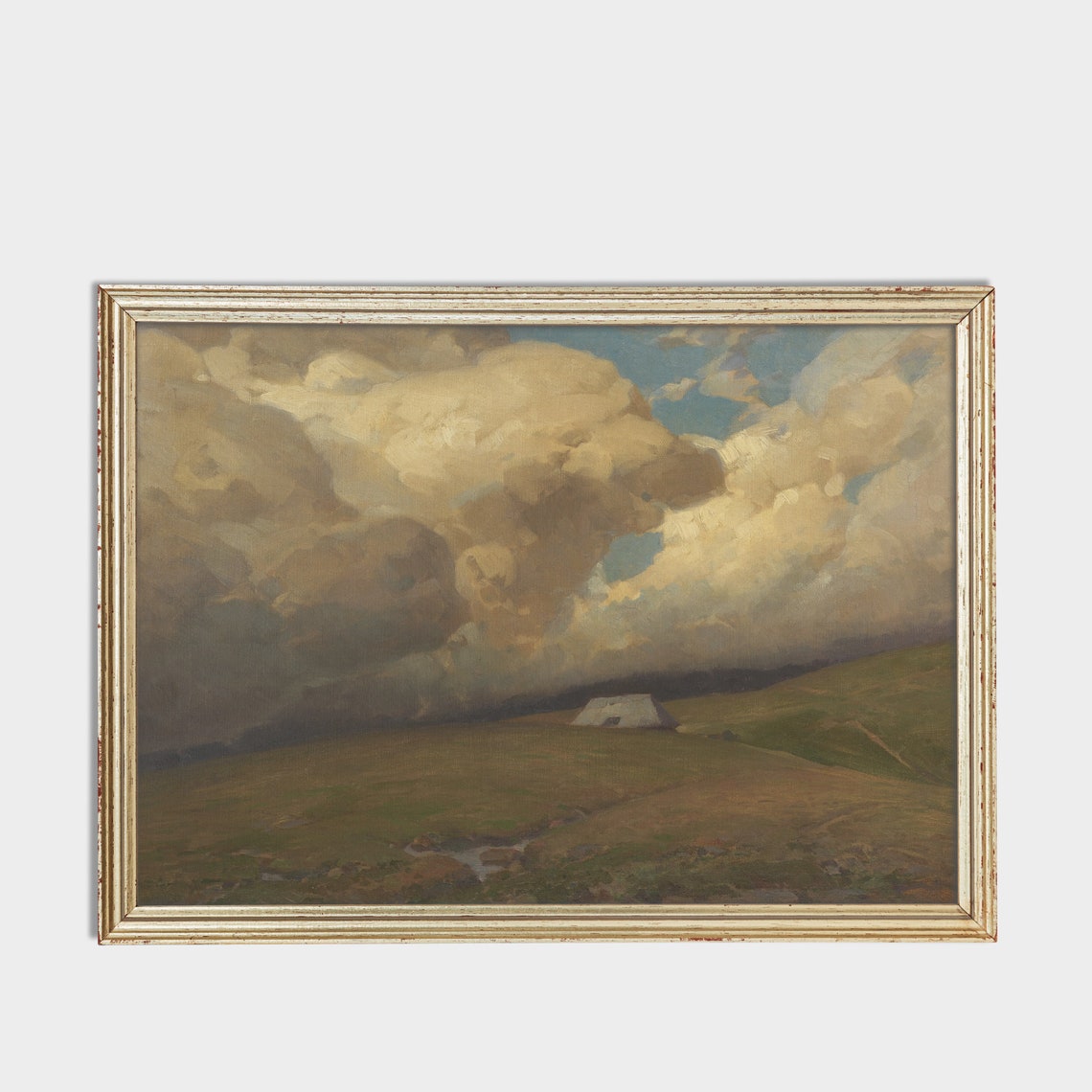 Dramatic Billowing Clouds Rolling Over a Green Hillside Poster - Image 3