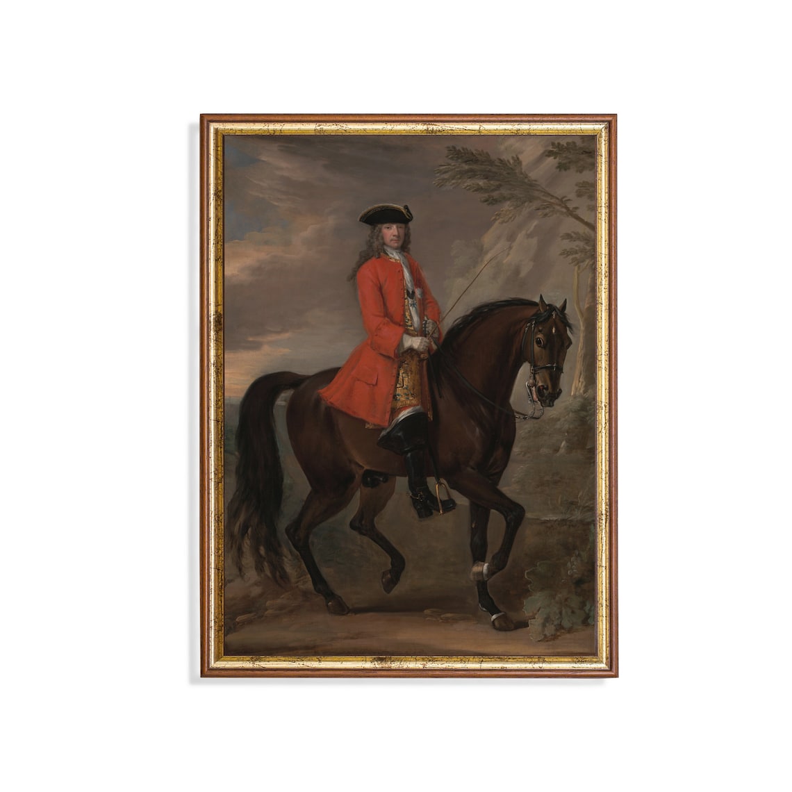 Gentleman in a Red Coat on a Bay Horse Equestrian Portrait Poster