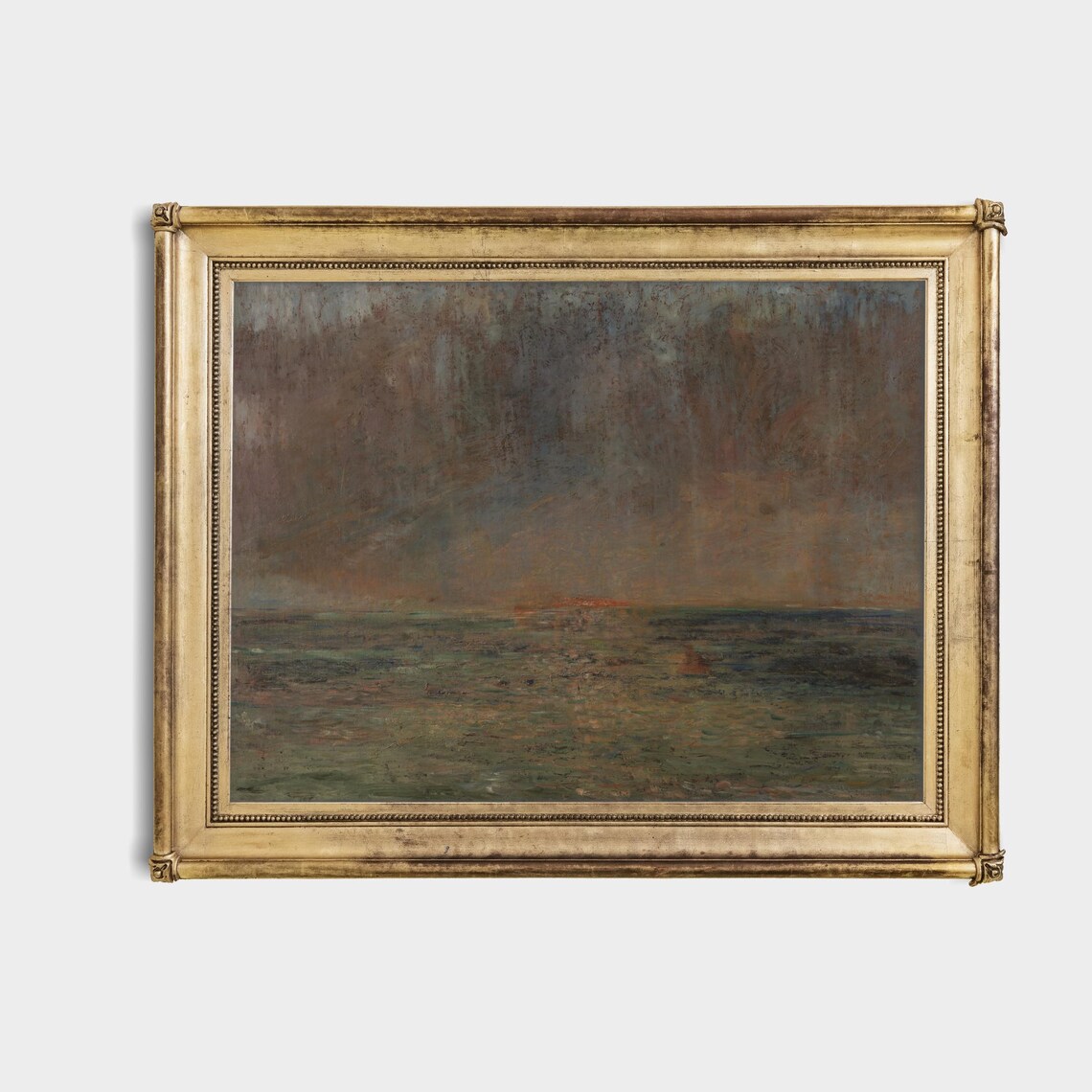 Stormy Seascape at Sunset over Dark Waters Vintage Art Poster - Image 4