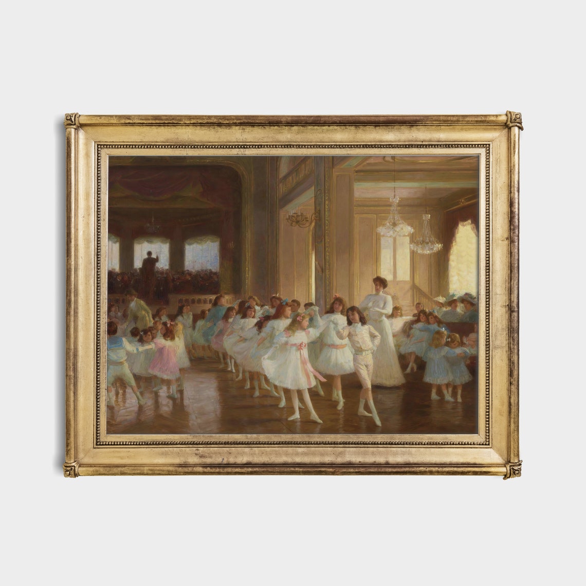 Print And Ship Vintage Figurative Print Antique Wall Art Childrens Dance At Studio Victorian Art Mailed Print Dance Room Decor - Image 5