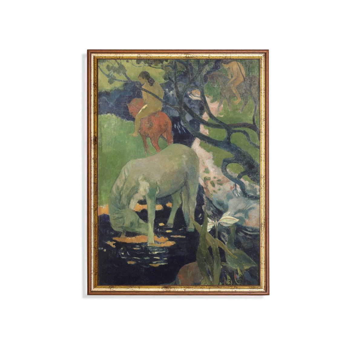 Paul Gauguin The White Horse at a Tahitian Stream Art Poster