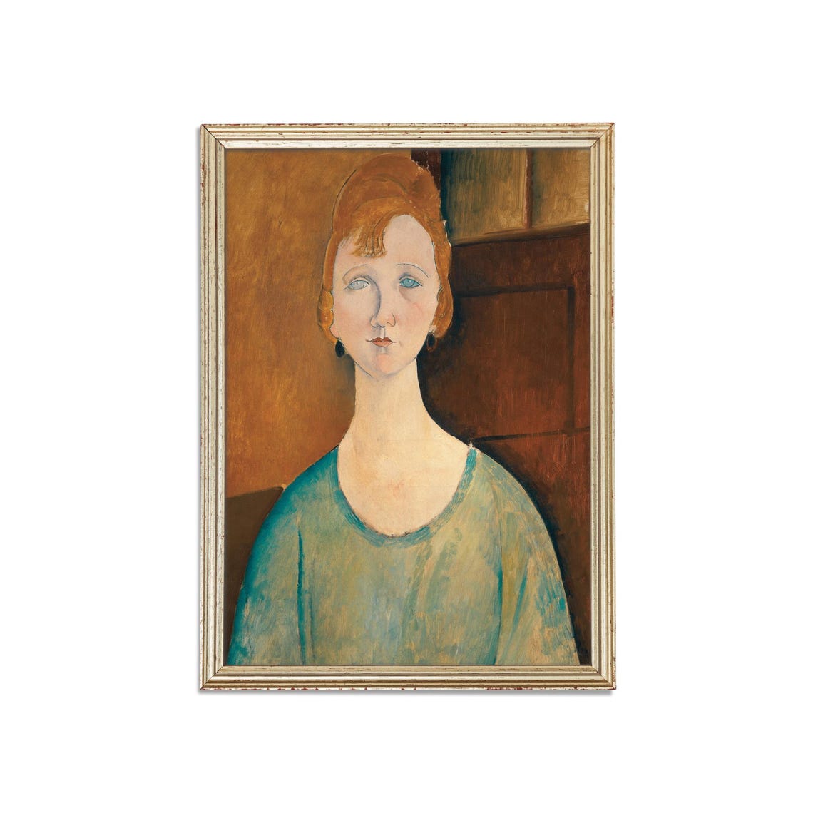 Modigliani Style Portrait Of A Red Haired Woman Vintage Poster - Image 3