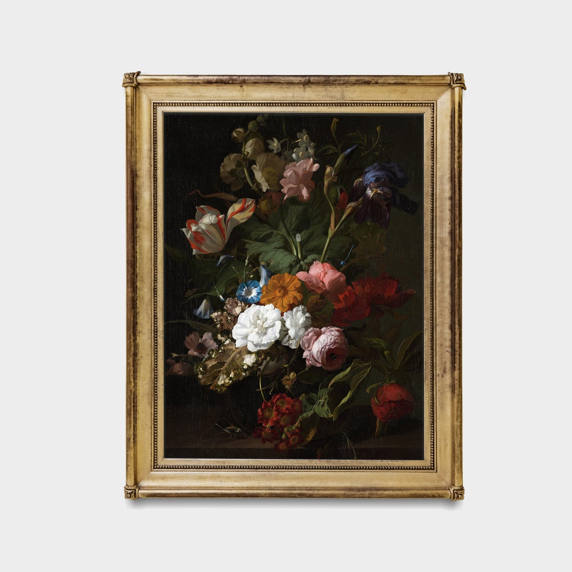 Tulips Roses and Iris Bouquet Dutch Old Master Floral Poster - Image 3