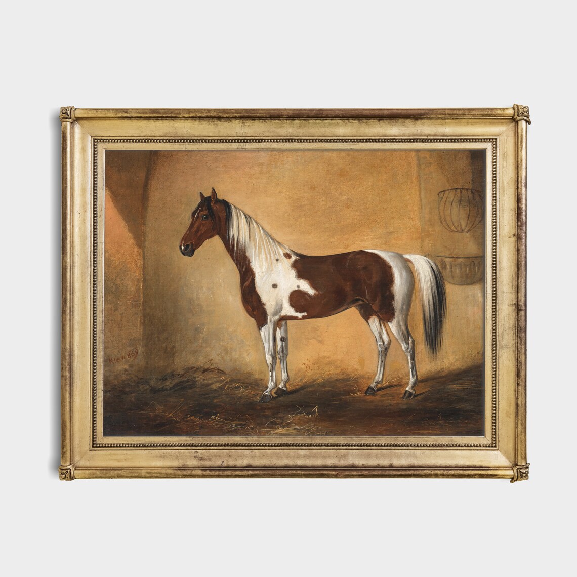 Horse in a Stable Vintage Equestrian Art Print - Image 2