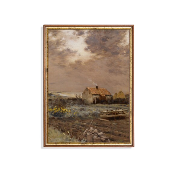 Victorian Summer Landscape Art Print, European Vintage