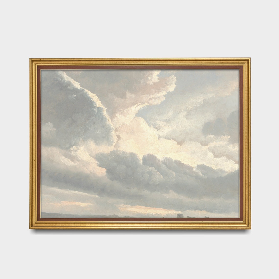 Dramatic Sunset Cloud Study Antique Sky Painting Fine Art Poster - Image 3