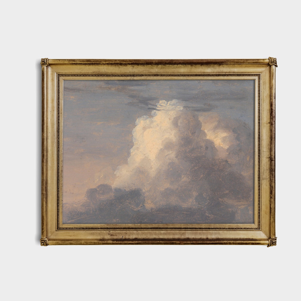Towering White Cumulus Cloud Study Vintage Sky Painting Poster - Image 4