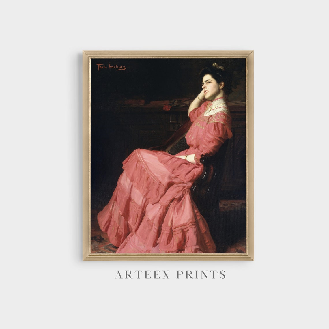 Vintage Portrait Painting Antique Woman Portrait Victorian Lady Wall Art Moody Painting Fine Art - Image 4