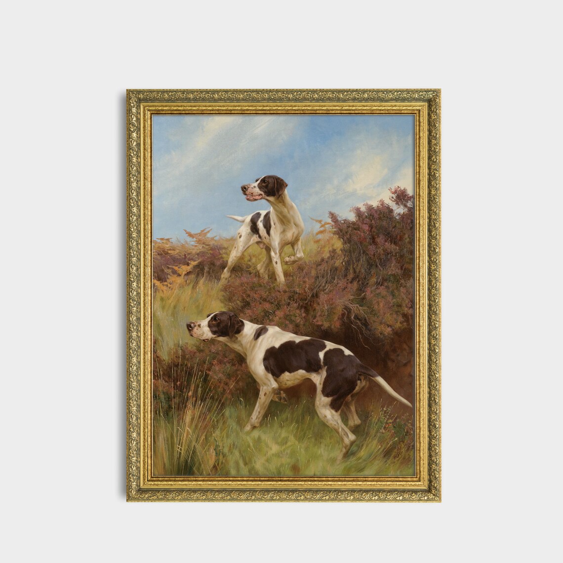 Vintage Dogs Oil Painting Art Print, Farmhouse Decor - Image 3