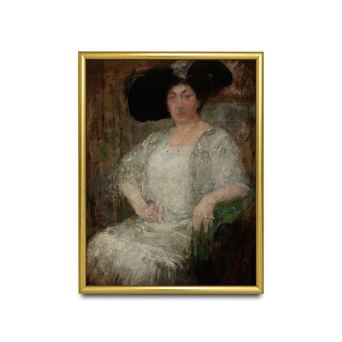 Printed And Shipped Vintage Portrait Painting Antique Woman Portrait Portrait Of A French Lady Rustic Oil Painting Physical Prints - Image 2