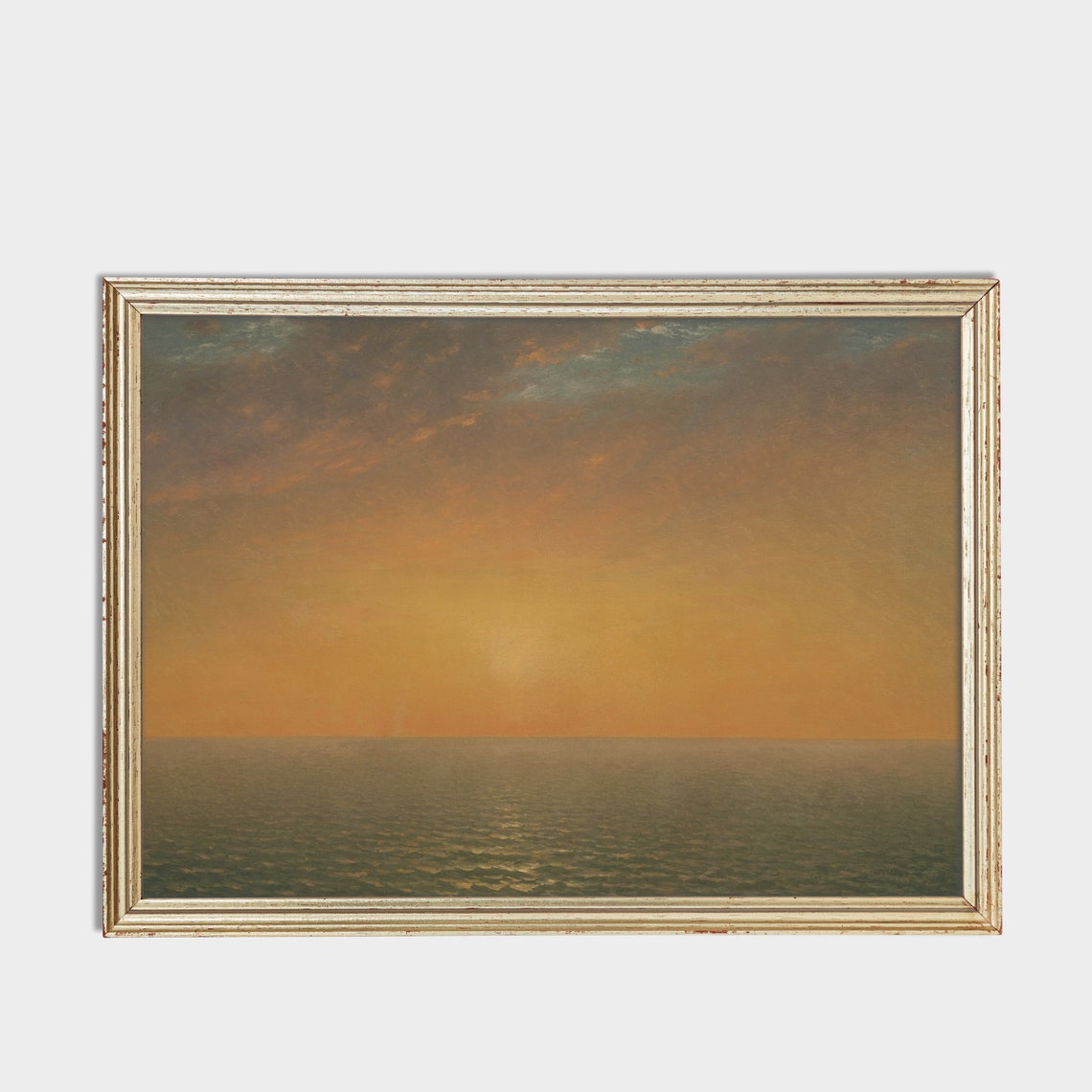 Golden Sunset Over A Calm Sea Vintage Luminous Seascape Poster - Image 3