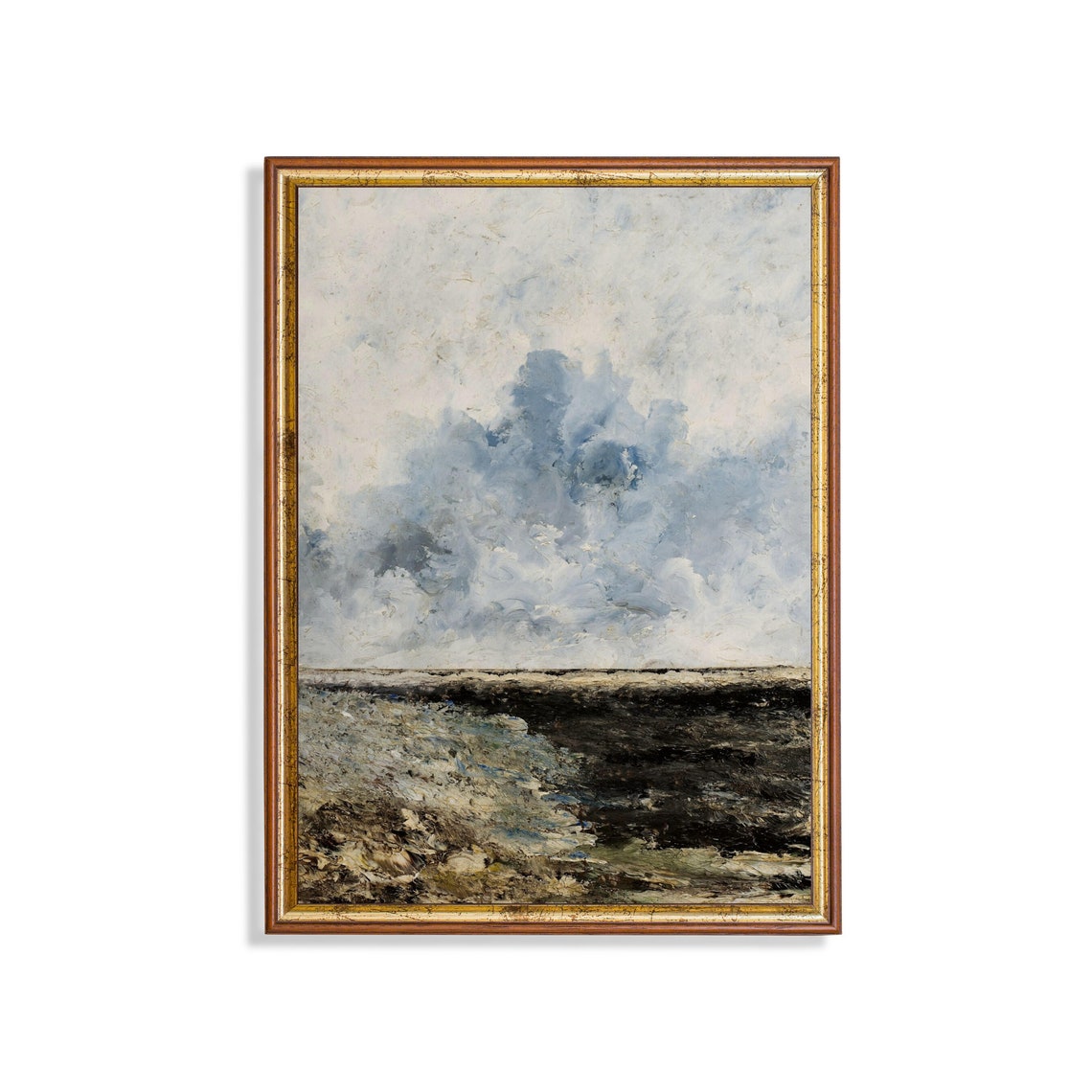 Storm Cloud Over a Dark Sea Moody Vintage Cloud Study Poster