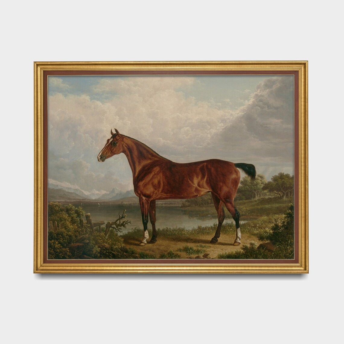 Mailed Print Vintage Horse Painting Antique Equestrian Print Farmhouse Decor Animal Oil Painting Rustic Fine Art Print And Ship - Image 3